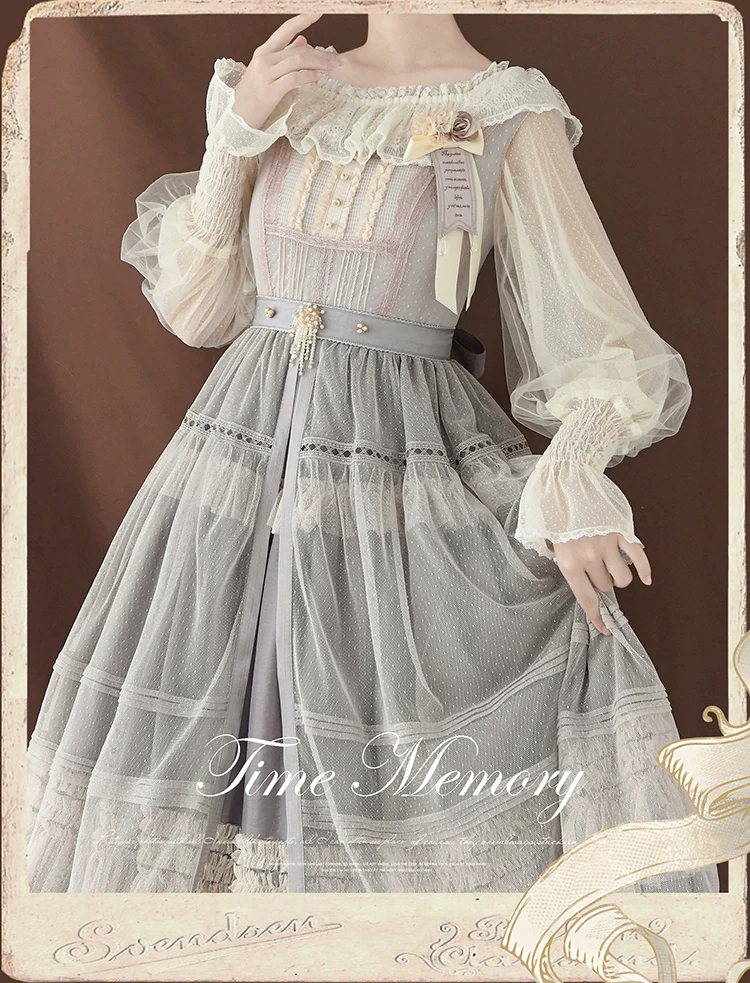 Layered Heart - Sheer Classic Shirt with Mutton Sleeves & Polka Dot - Image 17