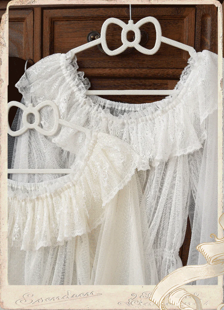 Layered Heart - Sheer Classic Shirt with Mutton Sleeves & Polka Dot - Image 35