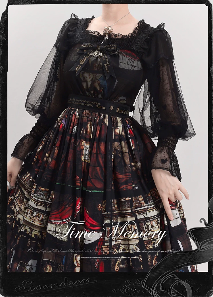 Layered Heart - Sheer Classic Shirt with Mutton Sleeves & Polka Dot - Image 8