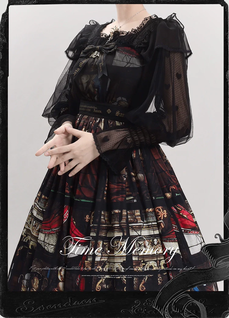 Layered Heart - Sheer Classic Shirt with Mutton Sleeves & Polka Dot - Image 9