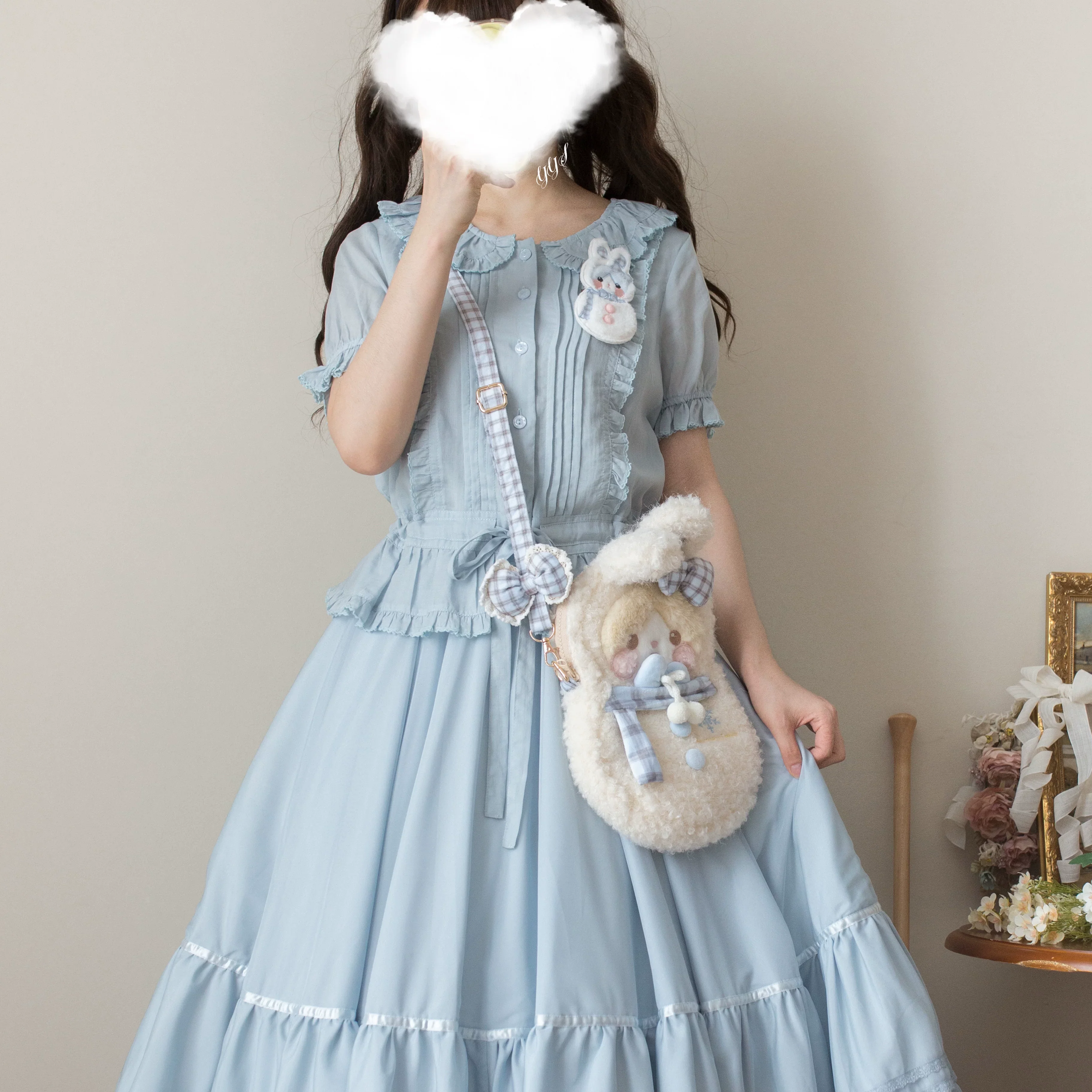 EverSpring - Short Sleeve Sweet Lolita Shirt, Peter Pan Collar - Image 13