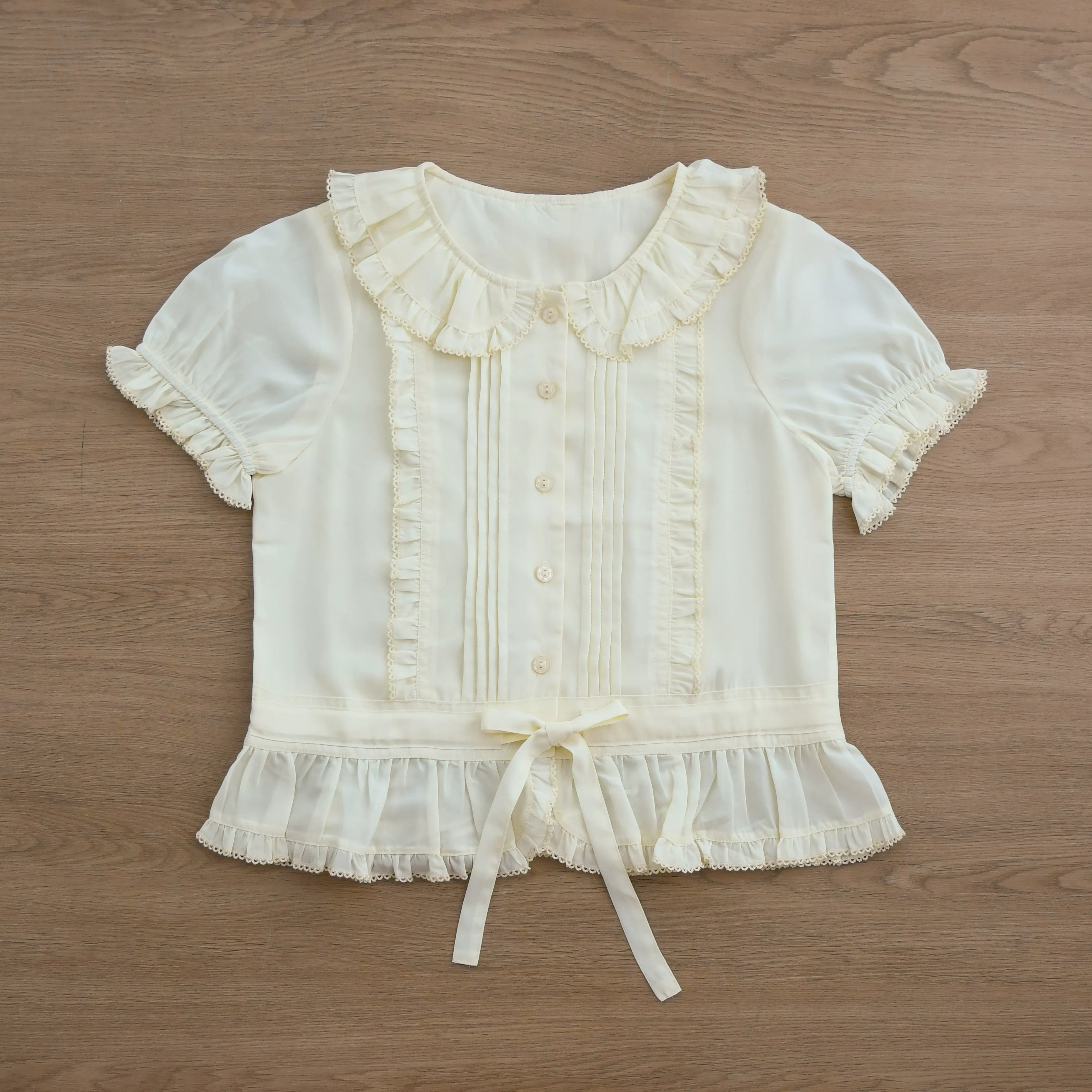 EverSpring - Short Sleeve Sweet Lolita Shirt, Peter Pan Collar - Image 21