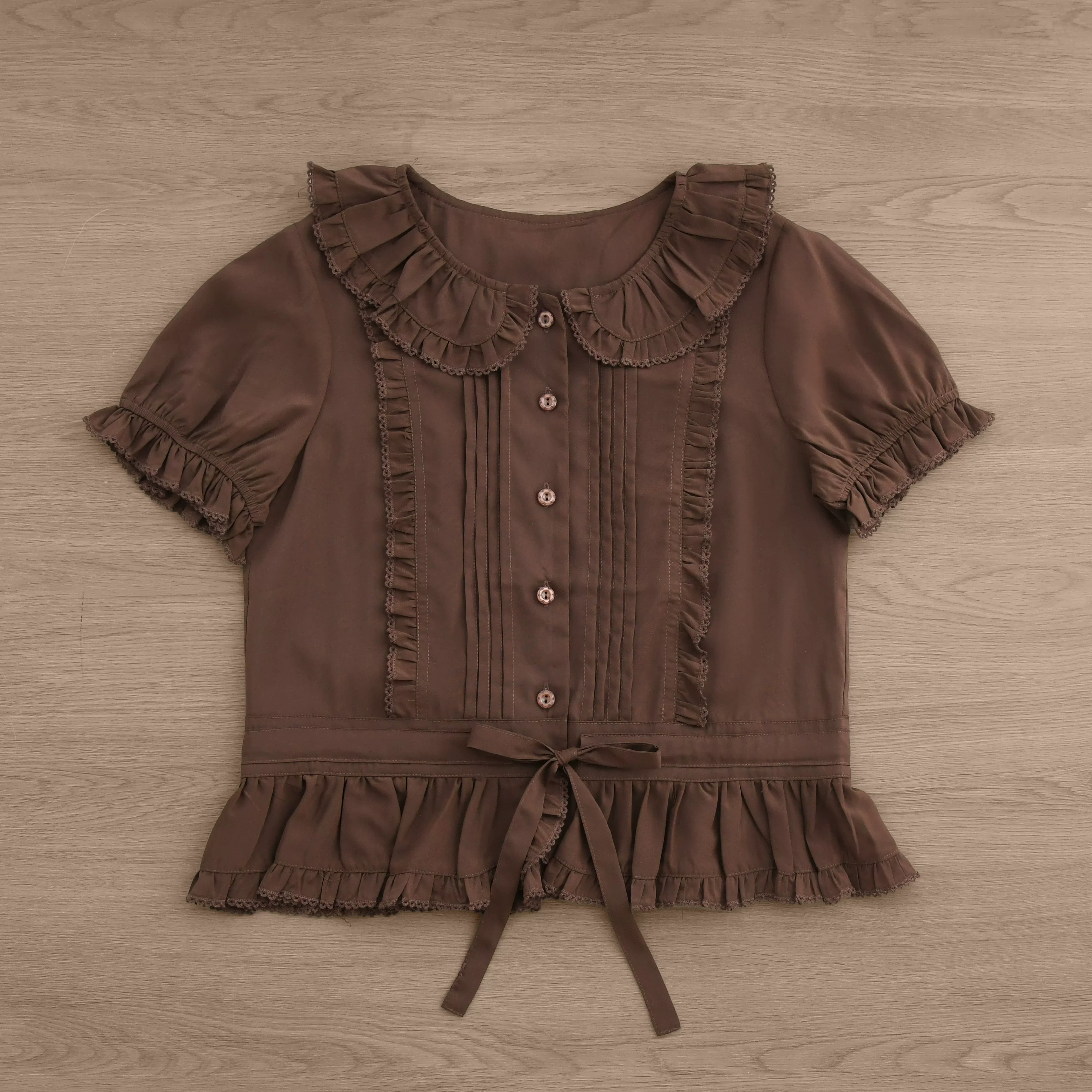 EverSpring - Short Sleeve Sweet Lolita Shirt, Peter Pan Collar - Image 23
