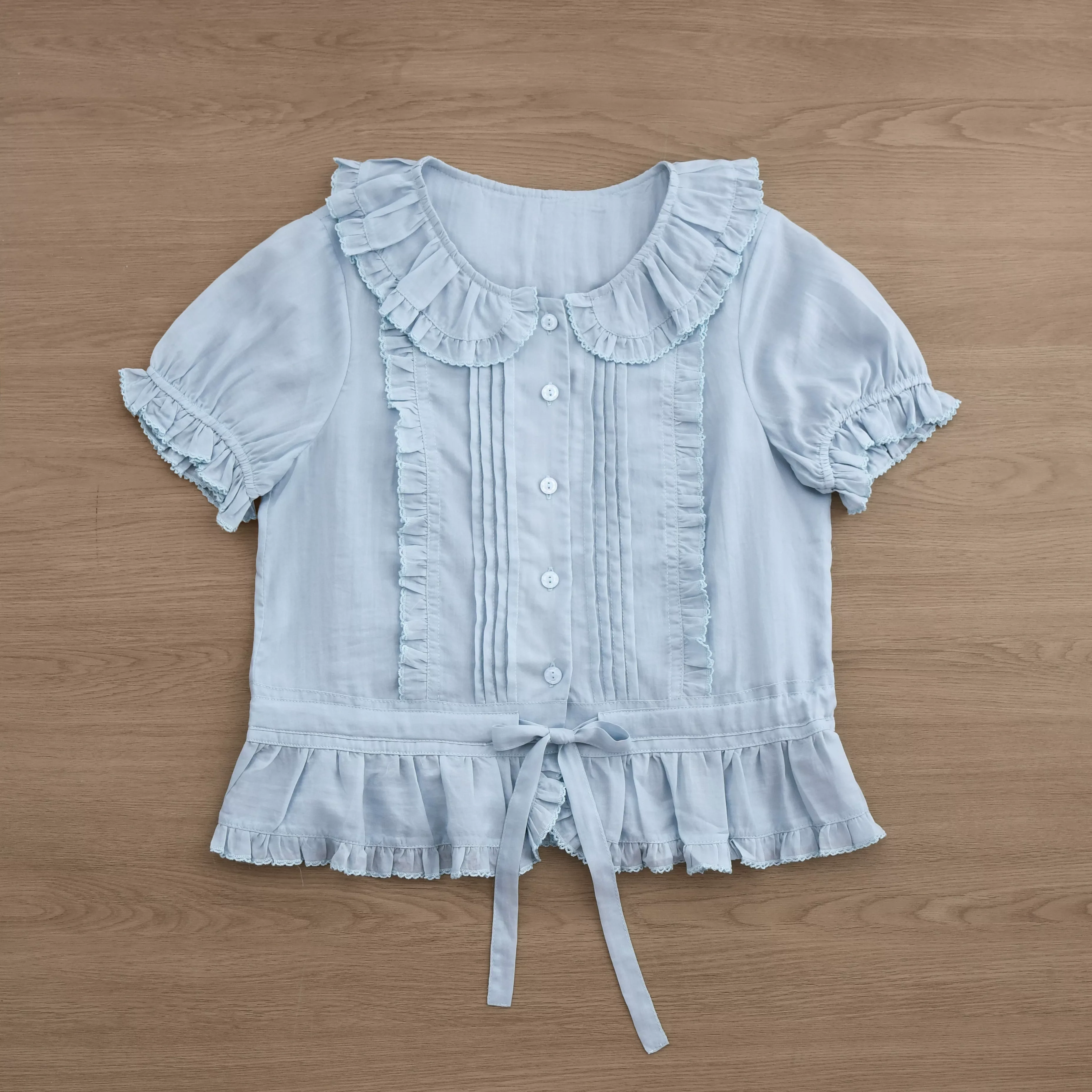 EverSpring - Short Sleeve Sweet Lolita Shirt, Peter Pan Collar - Image 25