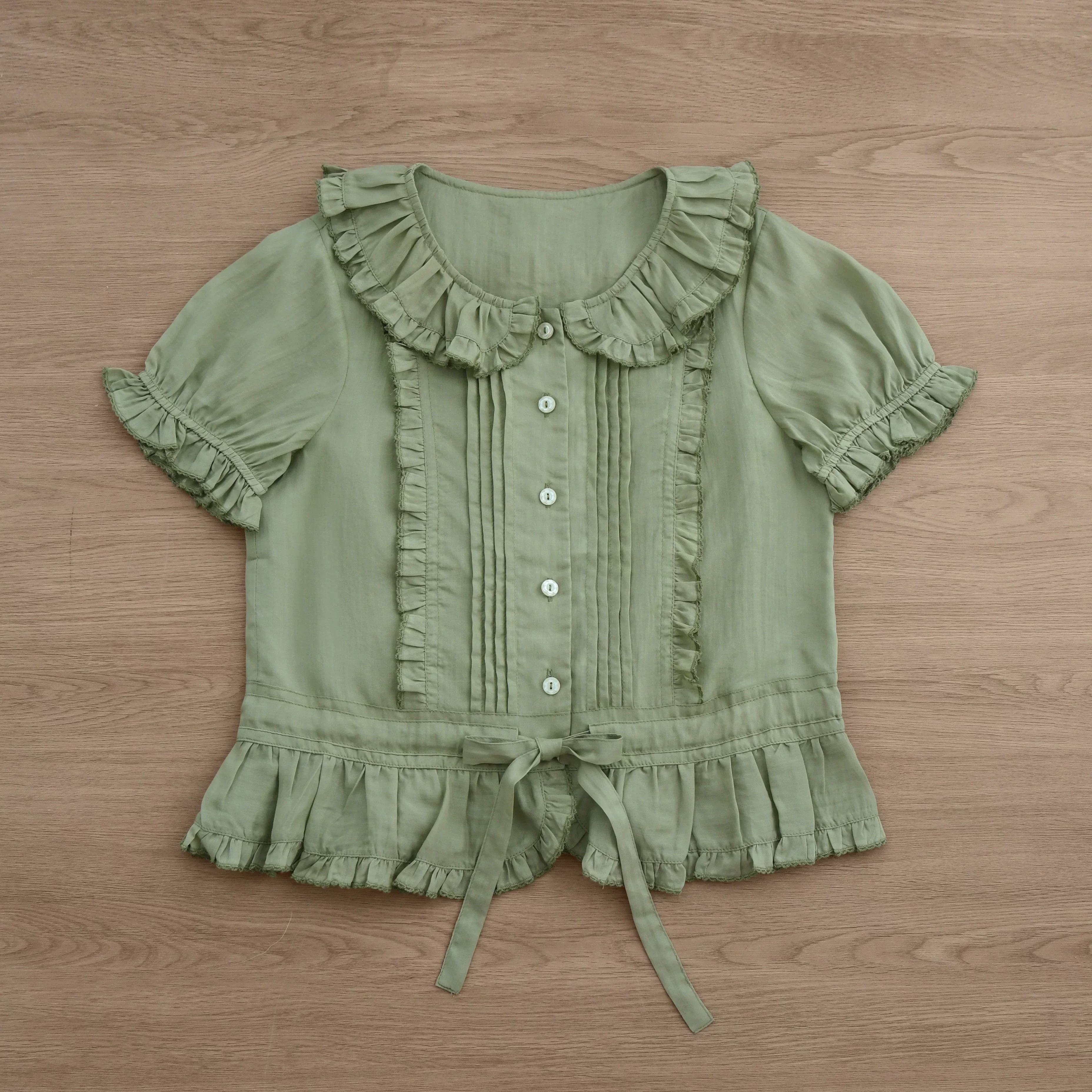 EverSpring - Short Sleeve Sweet Lolita Shirt, Peter Pan Collar - Image 26