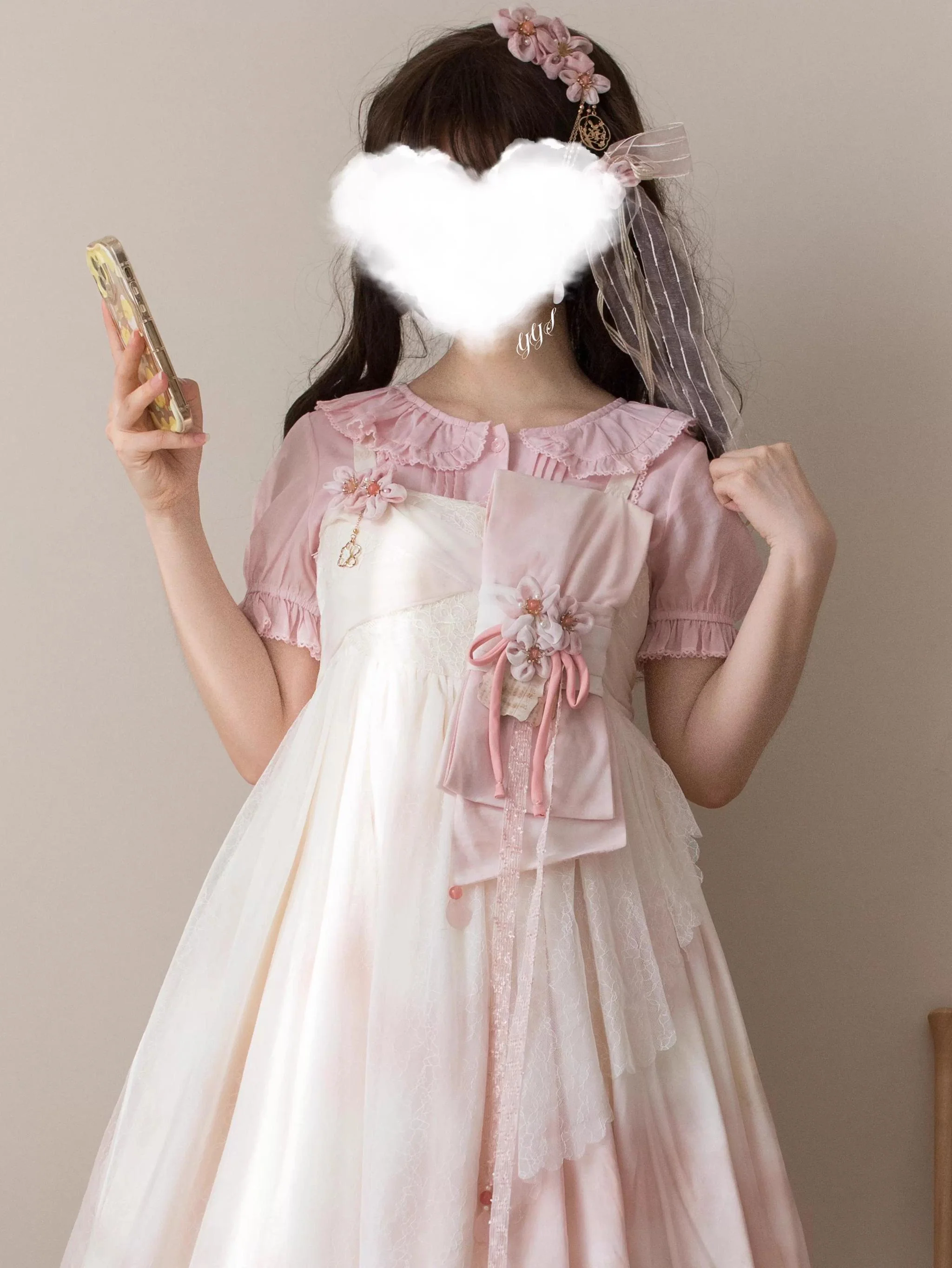 EverSpring - Short Sleeve Sweet Lolita Shirt, Peter Pan Collar - Image 6