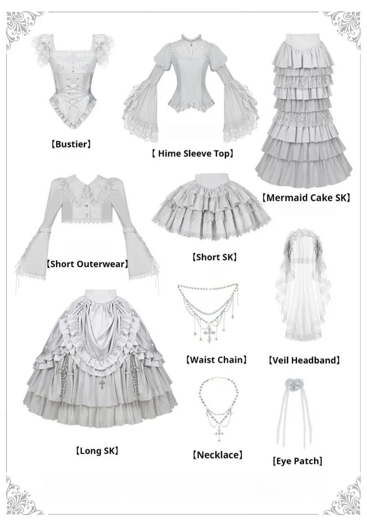 Humanoid Robot - Silver Gothic Lolita Mermaid Skirt Set - Image 11
