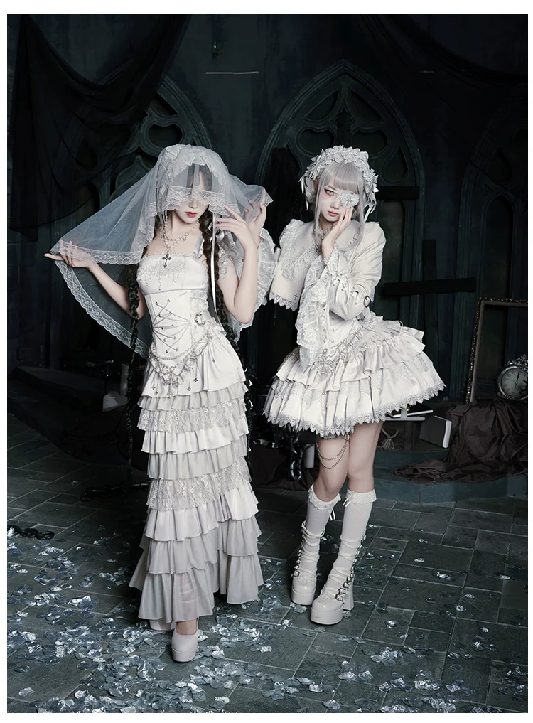 Humanoid Robot - Silver Gothic Lolita Mermaid Skirt Set - Image 21