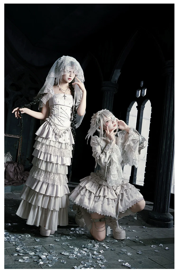Humanoid Robot - Silver Gothic Lolita Mermaid Skirt Set - Image 22