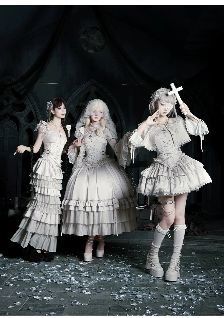 Humanoid Robot - Silver Gothic Lolita Mermaid Skirt Set - Image 3
