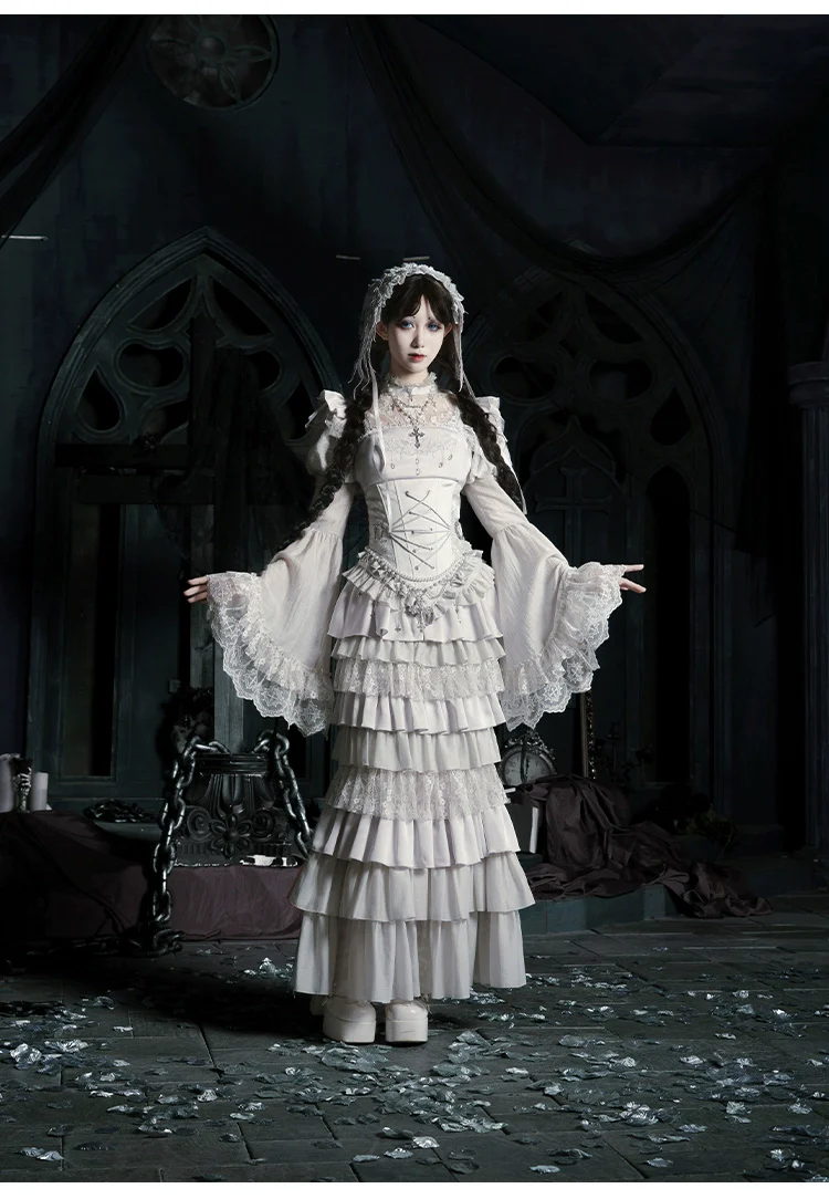Humanoid Robot - Silver Gothic Lolita Mermaid Skirt Set - Image 37