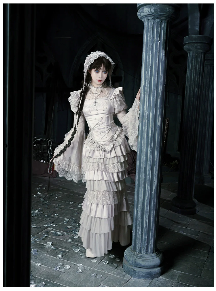 Humanoid Robot - Silver Gothic Lolita Mermaid Skirt Set - Image 38