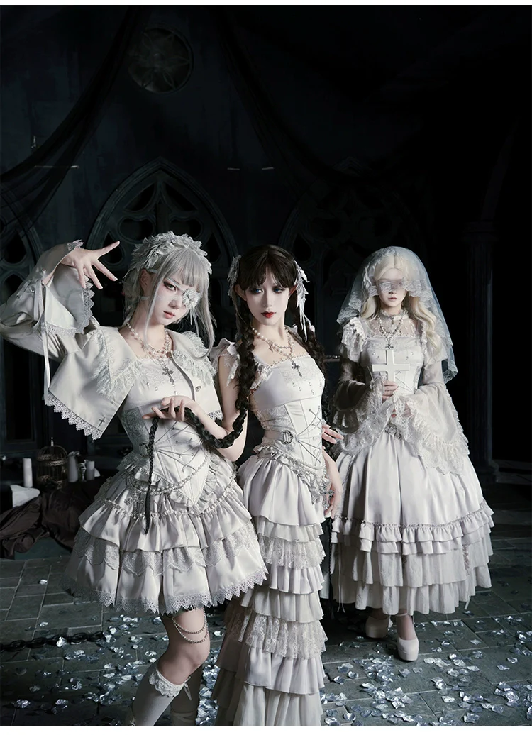 Humanoid Robot - Silver Gothic Lolita Mermaid Skirt Set - Image 4