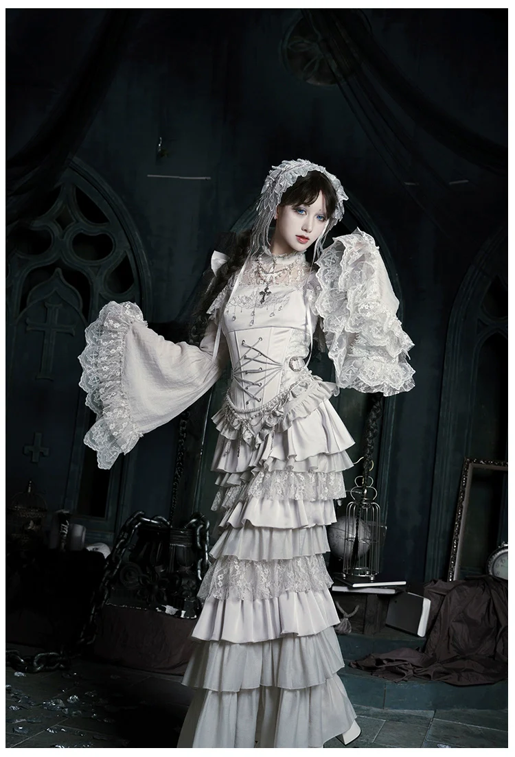Humanoid Robot - Silver Gothic Lolita Mermaid Skirt Set - Image 40