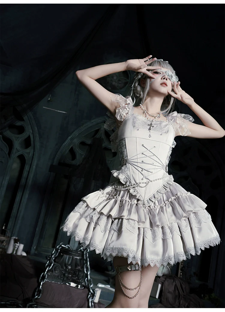 Humanoid Robot - Silver Gothic Lolita Mermaid Skirt Set - Image 43