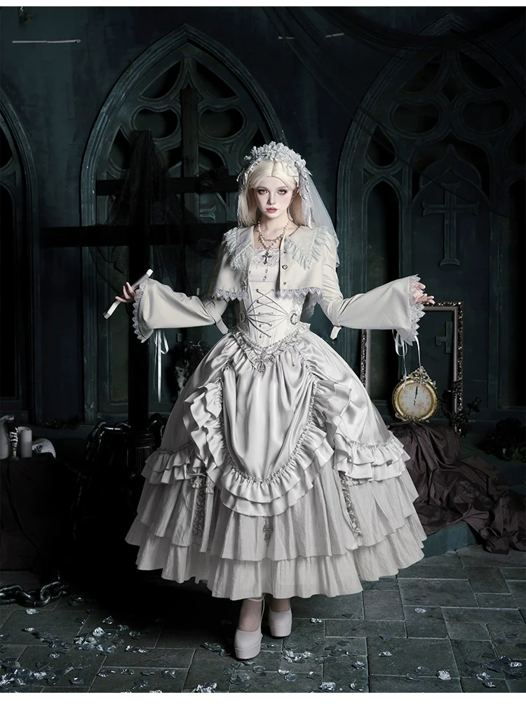 Humanoid Robot - Silver Gothic Lolita Mermaid Skirt Set - Image 45