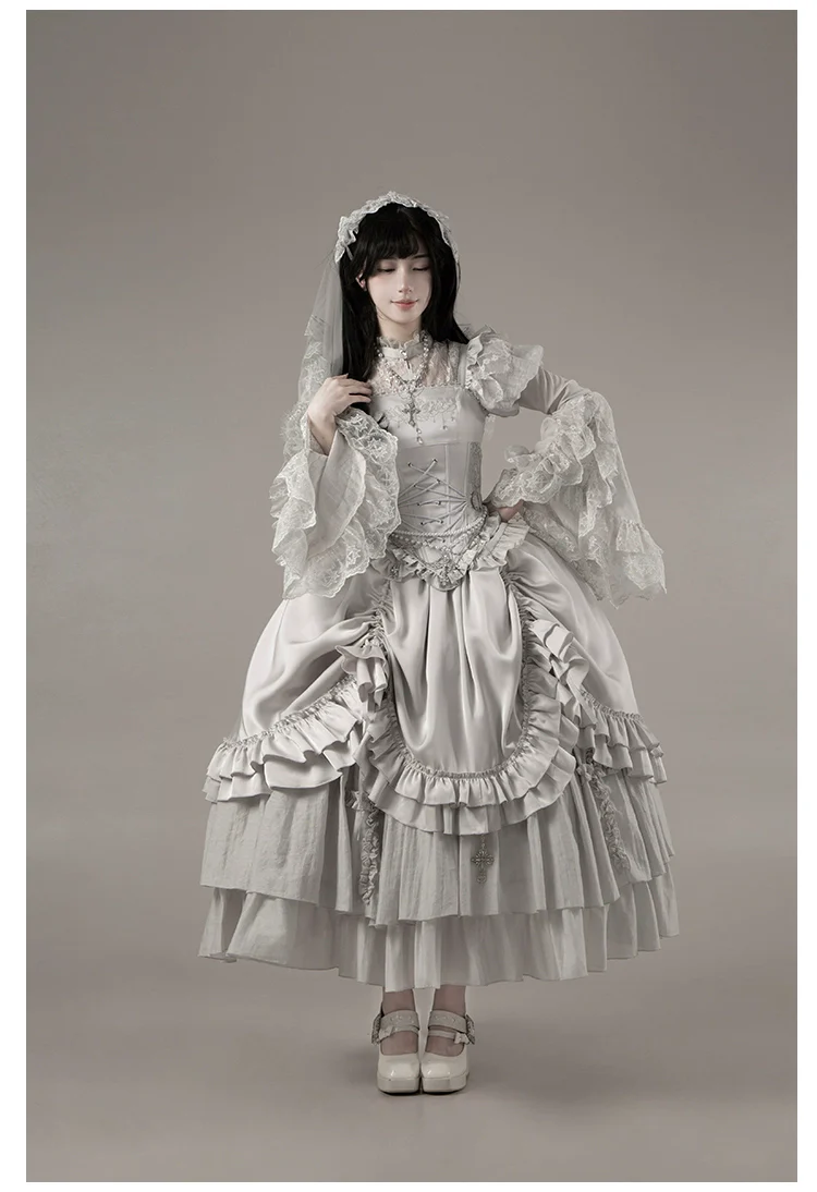 Humanoid Robot - Silver Gothic Lolita Mermaid Skirt Set - Image 51