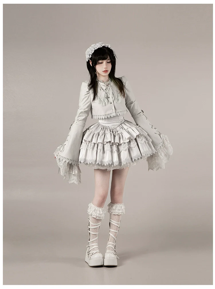 Humanoid Robot - Silver Gothic Lolita Mermaid Skirt Set - Image 56