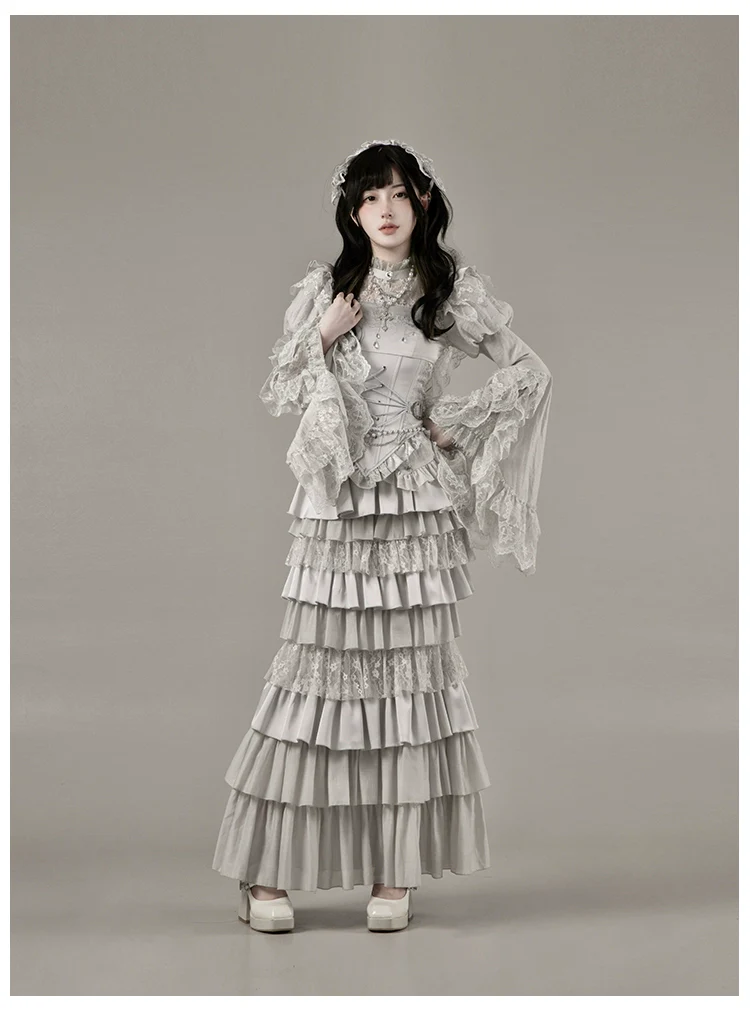 Humanoid Robot - Silver Gothic Lolita Mermaid Skirt Set - Image 58