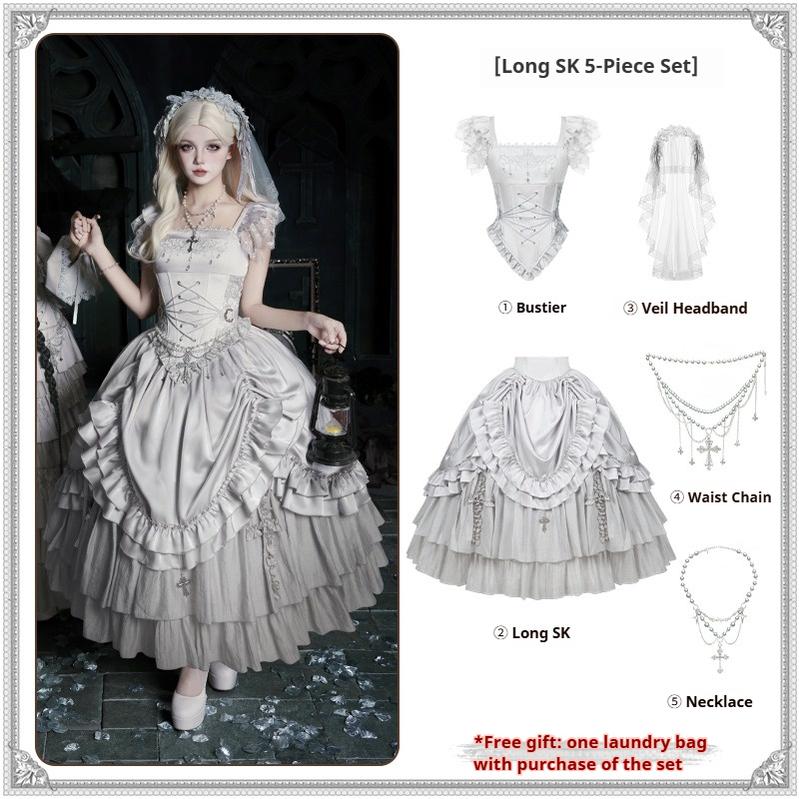 Humanoid Robot - Silver Gothic Lolita Mermaid Skirt Set - Image 9