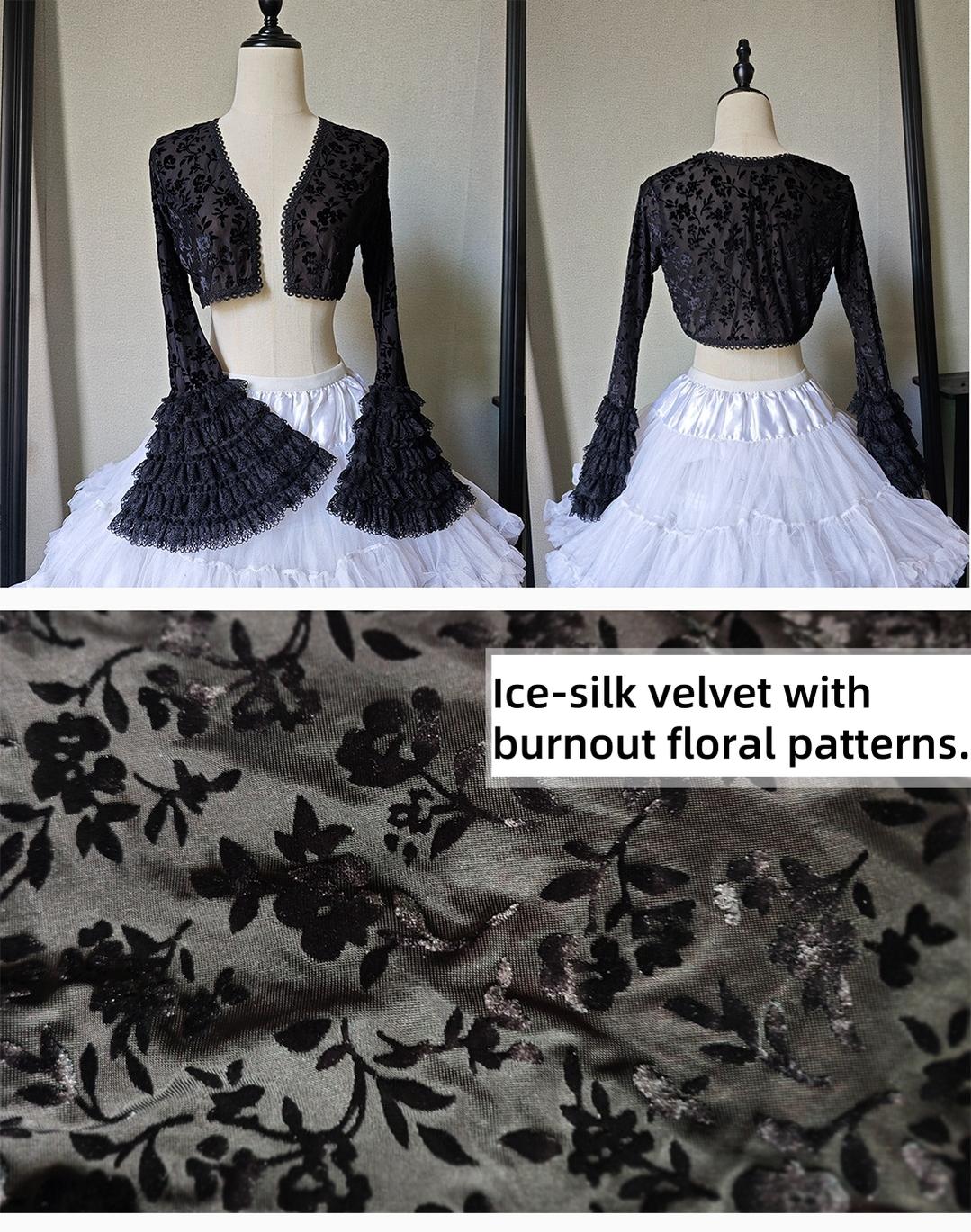 Six-Panel Gothic Lolita JSK Dress, Tiered Ruffles - Image 24