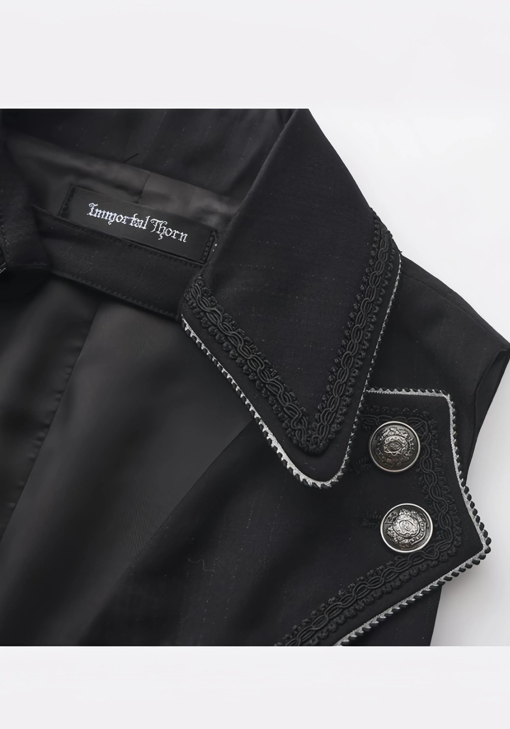 Timeless Silence Mystery - Sleeveless Ouji Lolita Coat, High-Low Hem - Image 3