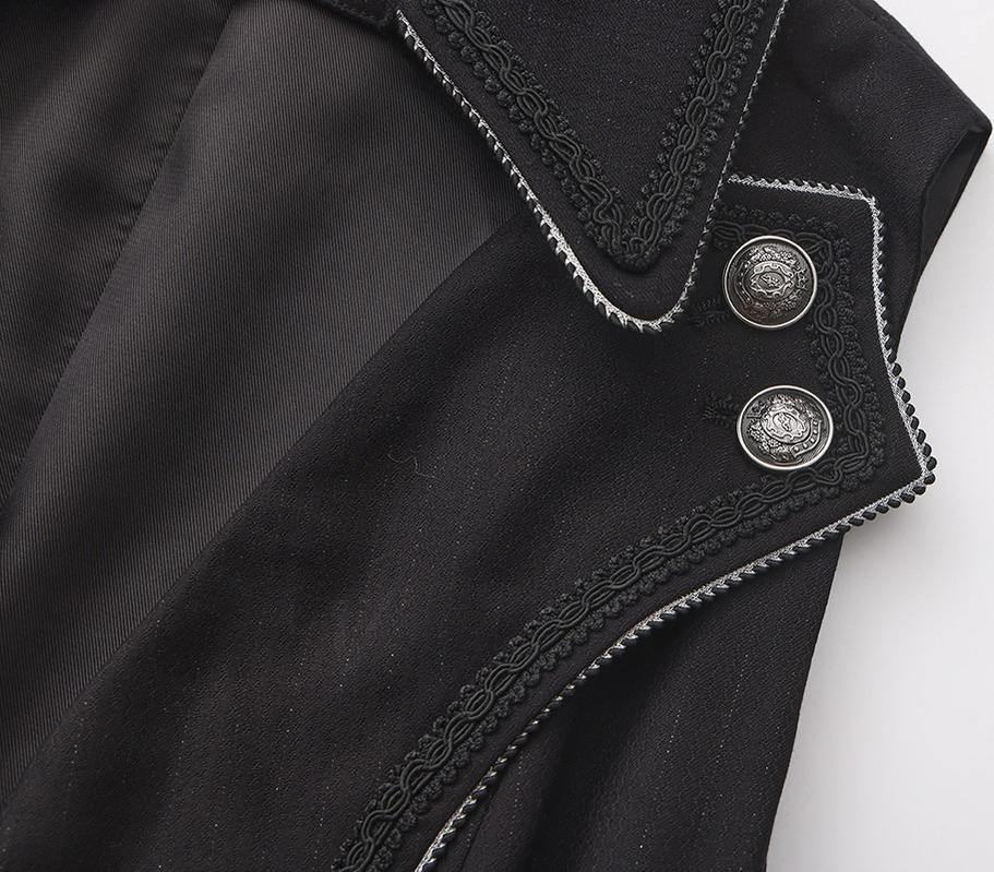 Timeless Silence Mystery - Sleeveless Ouji Lolita Coat, High-Low Hem - Image 4