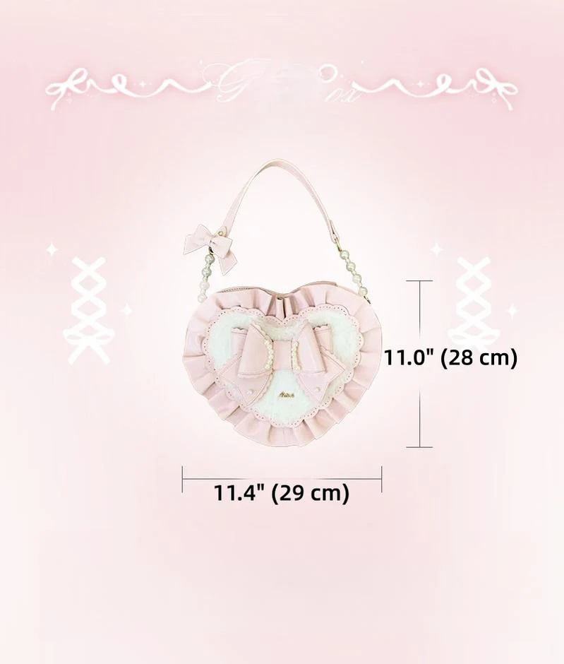 Small Gift Box - Sweet Lolita Heart Handbag, Bow Accent - Image 4
