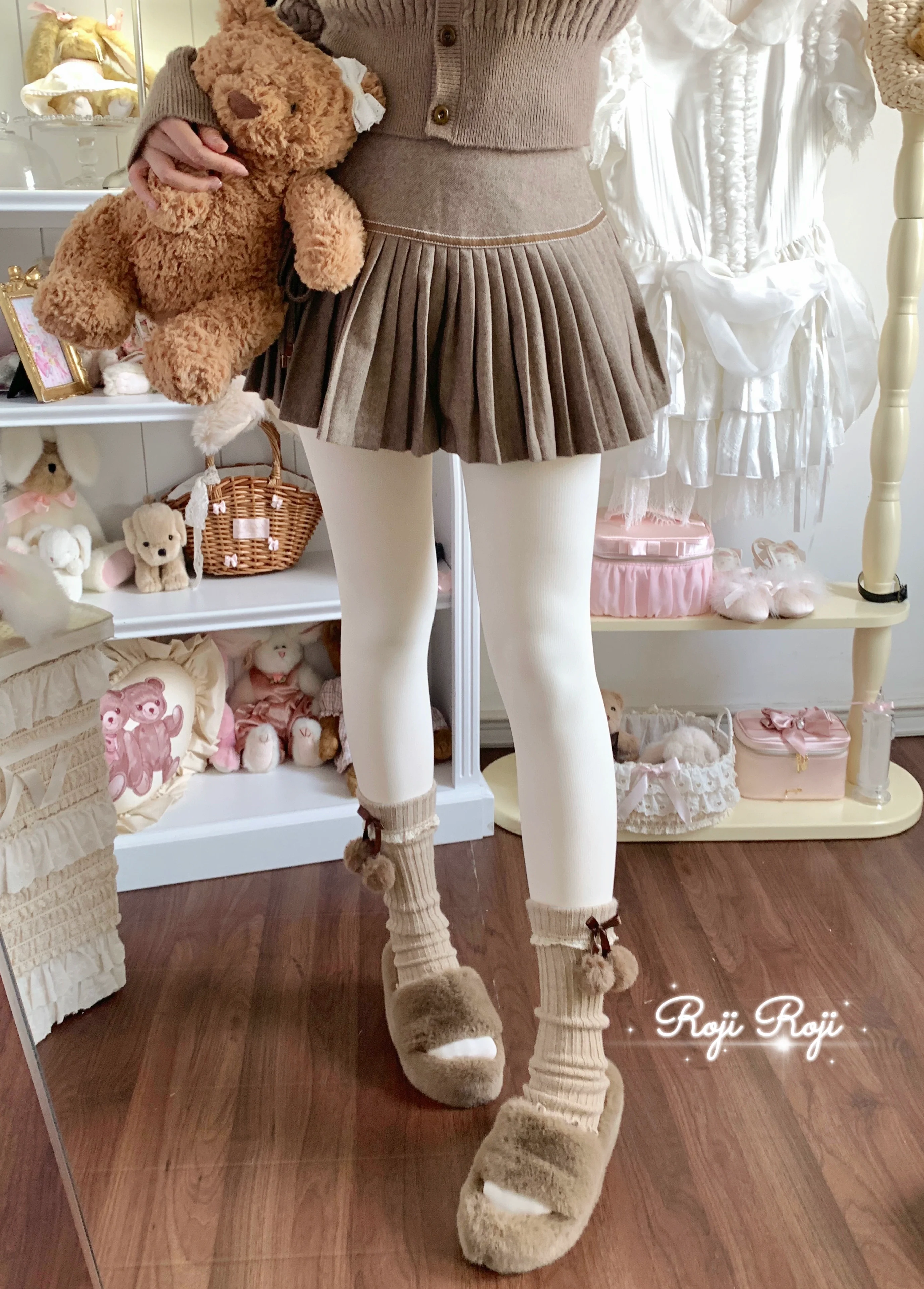 Roji Roji - Solid Lolita Winter Pantyhose, Thickened Velvet - Image 6