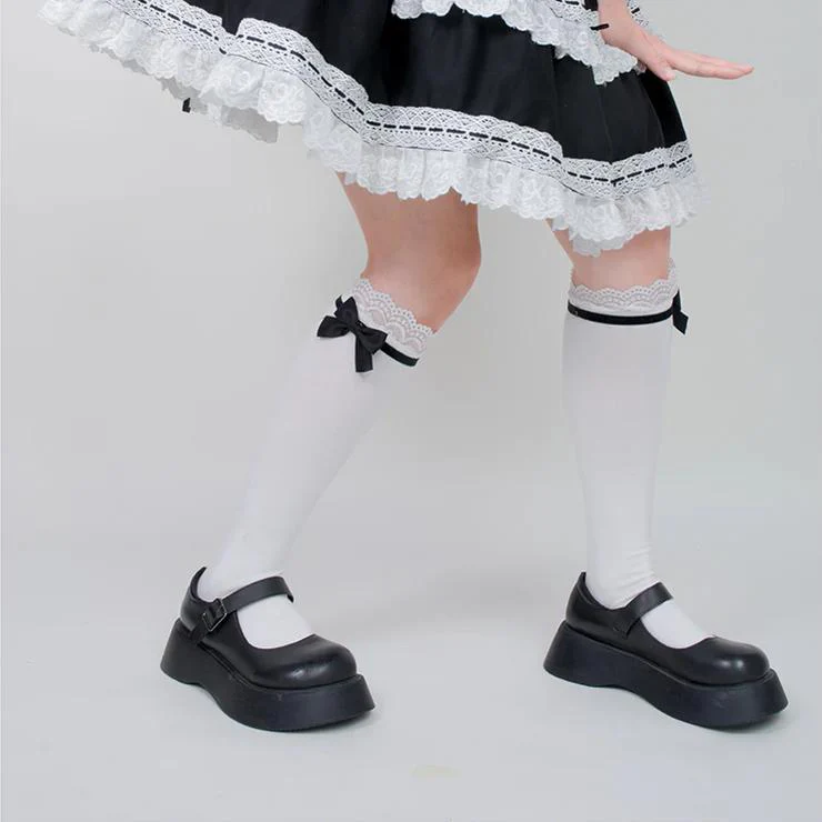 Roji roji - Spring Bow Lace Sweet Cotton Socks - Image 2