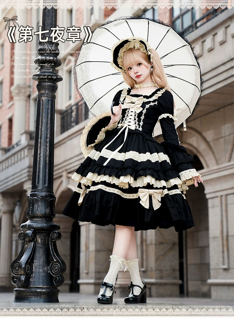 With PUJI - Chapter Seven - Spring Cotton Lolita OP Dress Doll-Like Dress - Image 10