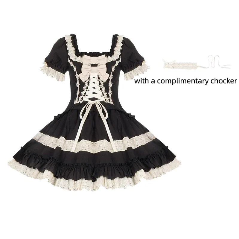 With PUJI - Chapter Seven - Spring Cotton Lolita OP Dress Doll-Like Dress - Image 14