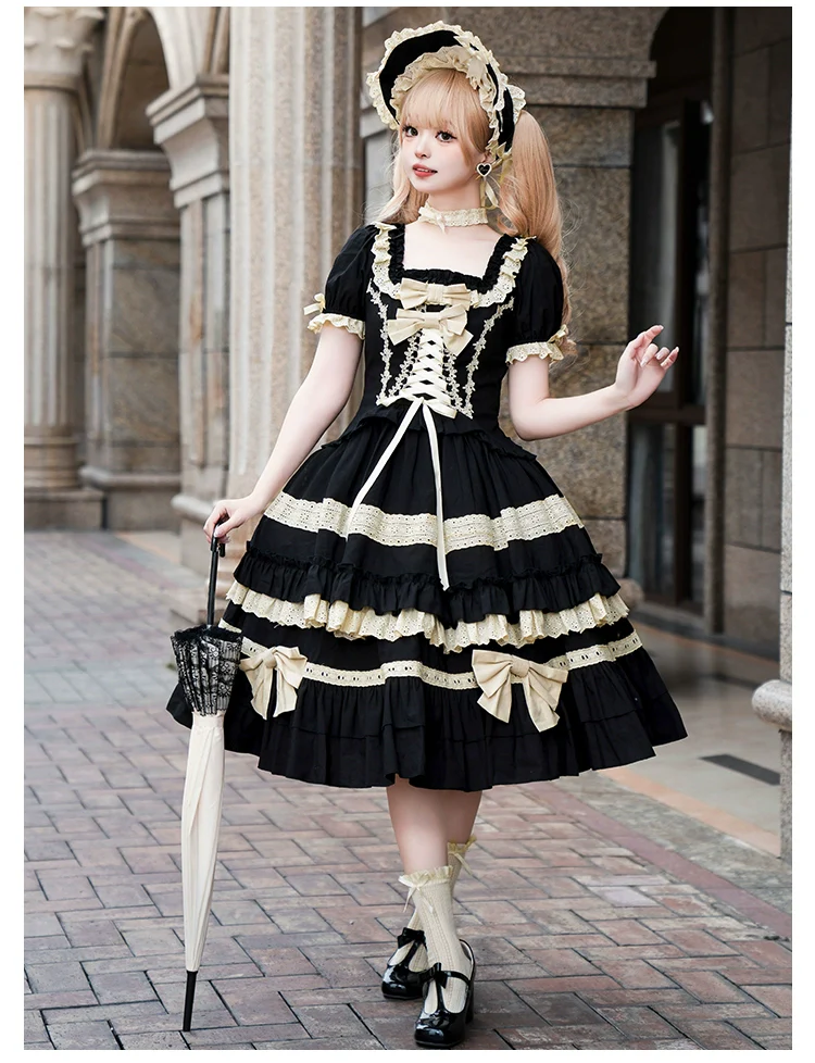 With PUJI - Chapter Seven - Spring Cotton Lolita OP Dress Doll-Like Dress - Image 2