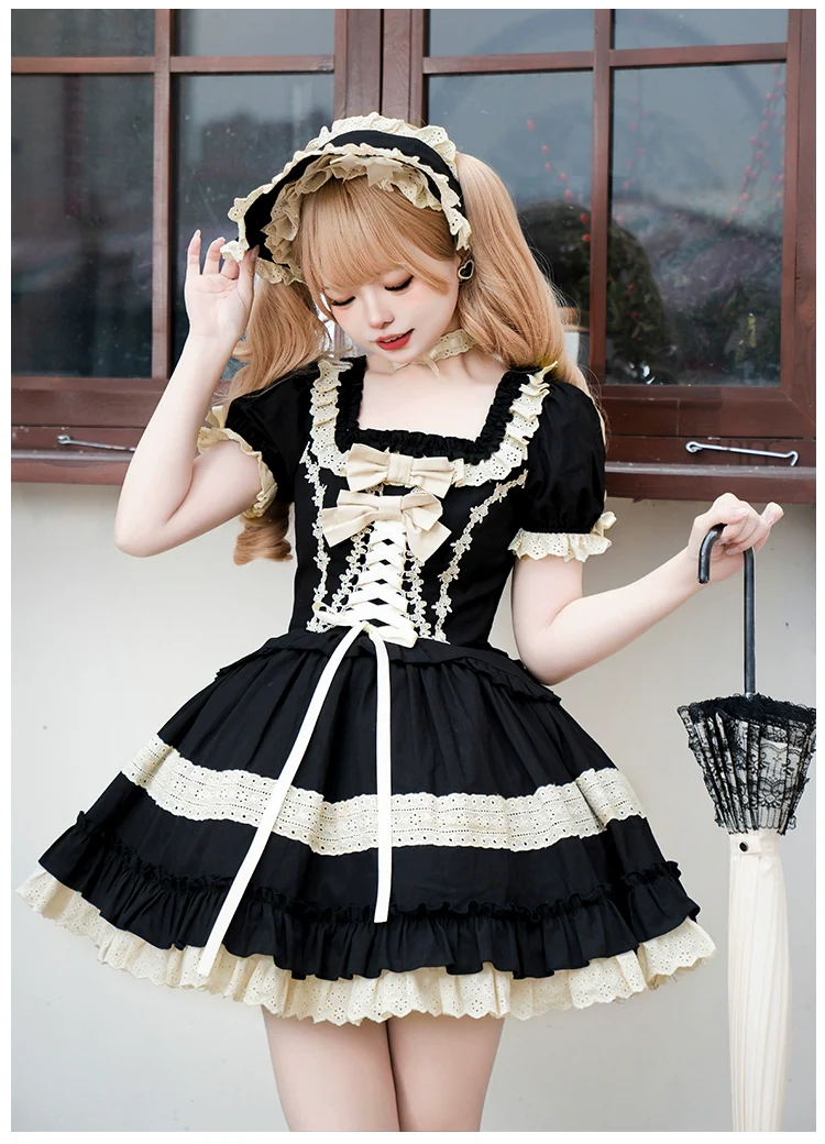 With PUJI - Chapter Seven - Spring Cotton Lolita OP Dress Doll-Like Dress - Image 3