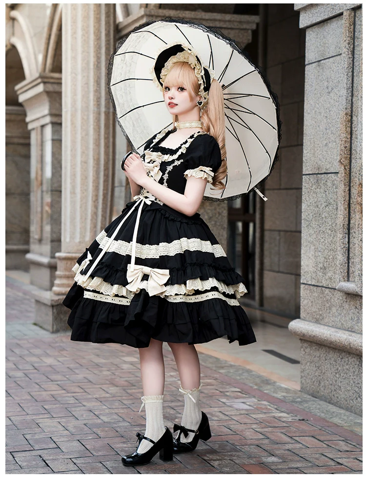 With PUJI - Chapter Seven - Spring Cotton Lolita OP Dress Doll-Like Dress - Image 4