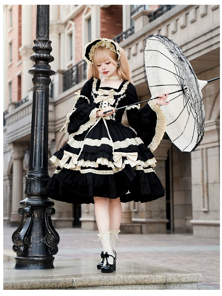 With PUJI - Chapter Seven - Spring Cotton Lolita OP Dress Doll-Like Dress - Image 6