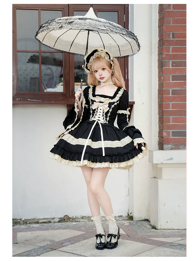 With PUJI - Chapter Seven - Spring Cotton Lolita OP Dress Doll-Like Dress - Image 8