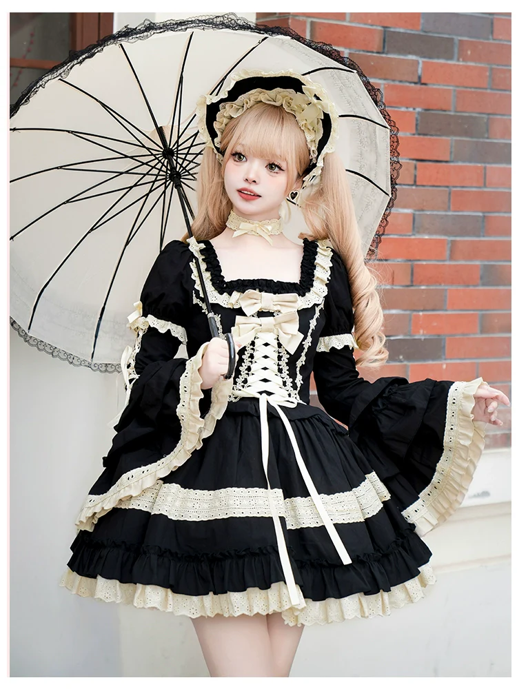 With PUJI - Chapter Seven - Spring Cotton Lolita OP Dress Doll-Like Dress - Image 9