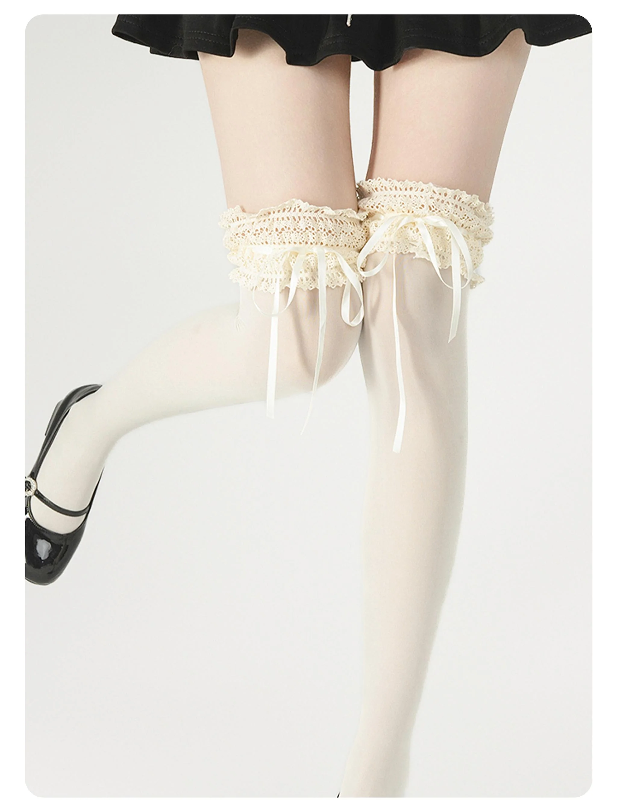 Spring Daily Lolita Socks, Lace & Bow - Image 13