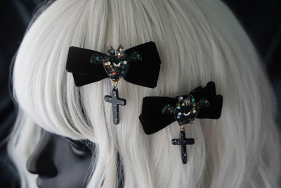 Strange Sugar - Gothic Headdress, Hallowen Skull Bat Hairclip - Image 18