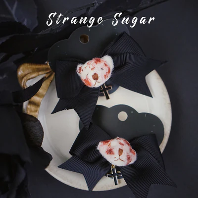 Strange Sugar - Gothic Headdress, Hallowen Skull Bat Hairclip - Image 3