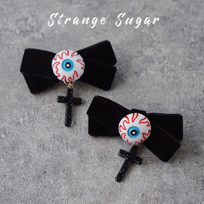 Strange Sugar - Gothic Headdress, Hallowen Skull Bat Hairclip - Image 8