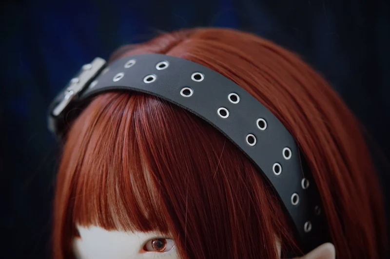 Strange Sugar - Gothic Lolita KC Faux Leather Punk Lolita Hair Accessories - Image 41