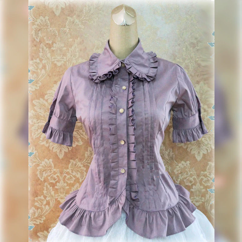 Multicolors Short Sleeve Cotton Lolita Blouse - Image 10