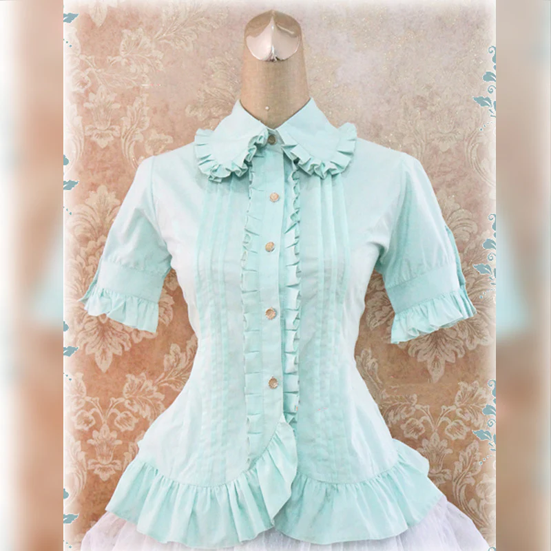Multicolors Short Sleeve Cotton Lolita Blouse - Image 11