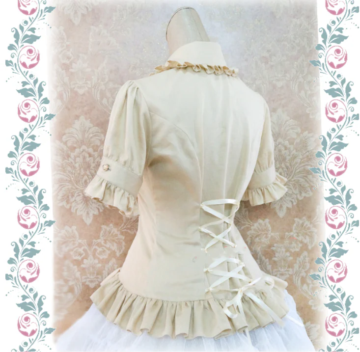 Multicolors Short Sleeve Cotton Lolita Blouse - Image 3