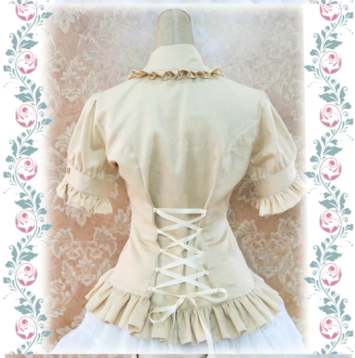 Multicolors Short Sleeve Cotton Lolita Blouse - Image 4