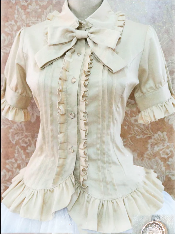 Multicolors Short Sleeve Cotton Lolita Blouse - Image 5