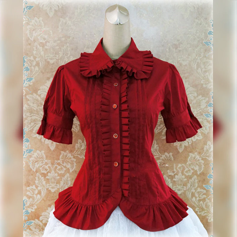 Multicolors Short Sleeve Cotton Lolita Blouse - Image 8