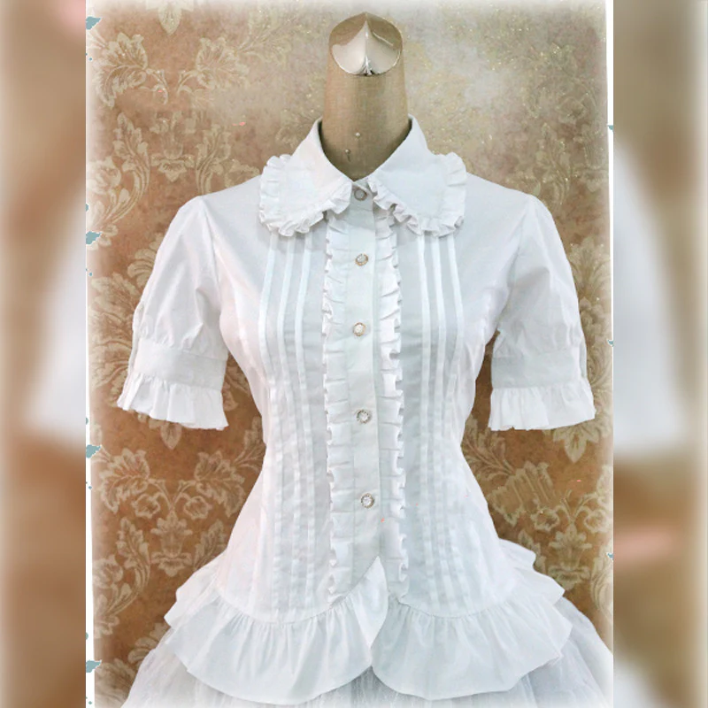Multicolors Short Sleeve Cotton Lolita Blouse - Image 9